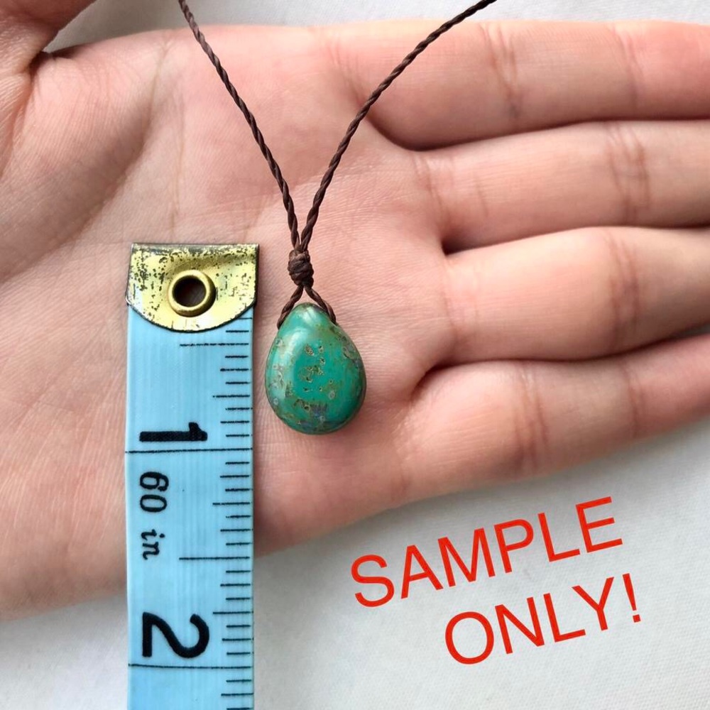 Picasso Czech Glass Teardrop (ChocoBrown) Necklace - Picture 5 of 5